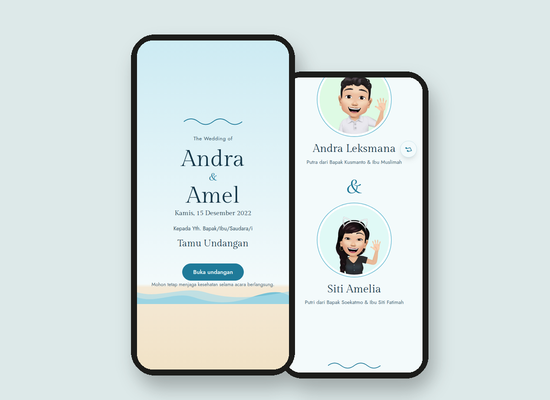 Tampilan tema Laut Biru